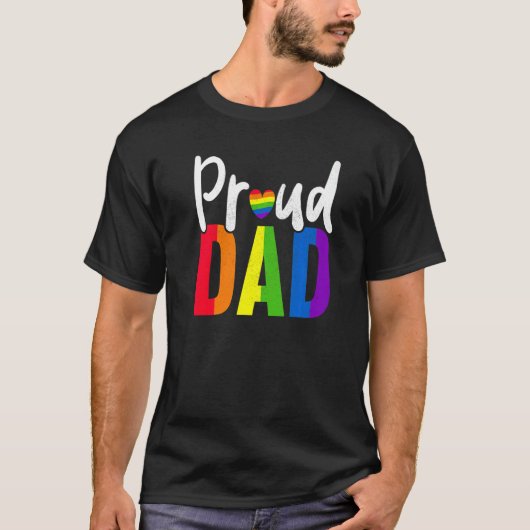 Mens Proud Dad Gay Proud LGBT Pride Month Pride T-shirt (Voorkant)