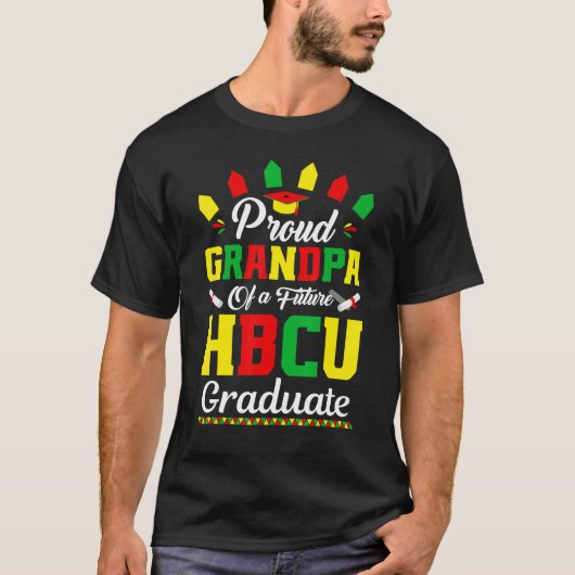 Mens Proud Grandpa Of Future HBCU Graduate Black C T-shirt (Voorkant)