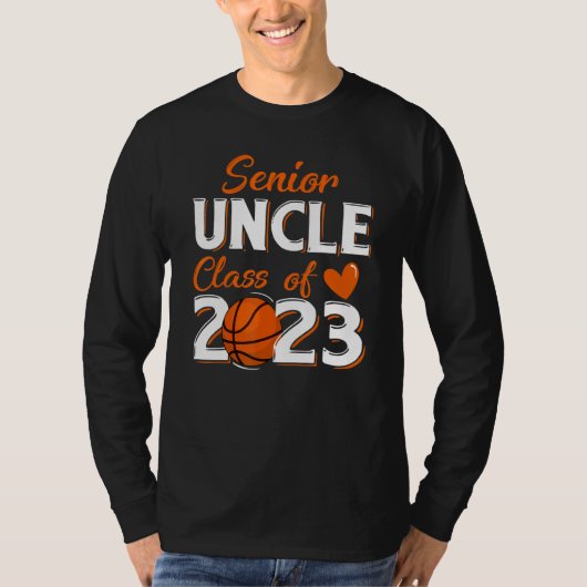 Mens Proud Uncle Of A 2023 Senior Basketball Gradu T-shirt (Voorkant)