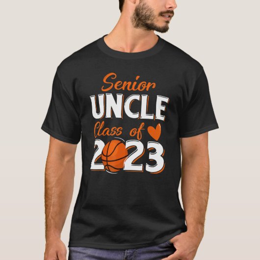 Mens Proud Uncle Of A 2023 Senior Basketball Gradu T-shirt (Voorkant)