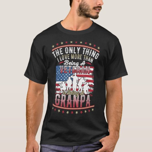 Mens Proud Us Flag I Love More Than Being A Vetera T-shirt (Voorkant)
