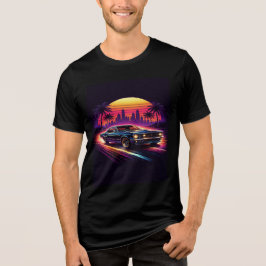 Mens Racende Auto Zwart Tri-Blend Shirt