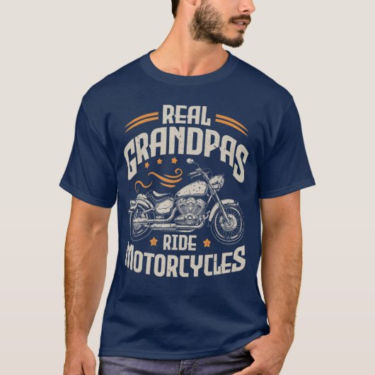 Mens Real Grandpas Ride Motorcycles Funny Motorcyc T-shirt (Voorkant)