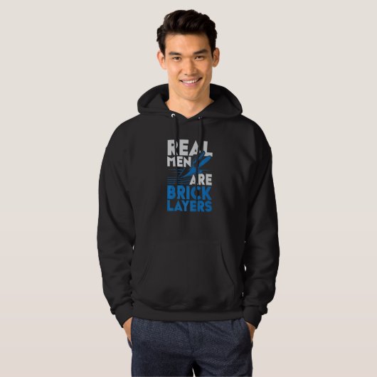 Mens Real Men Are Bricklayers Bircklaying Bricks J Hoodie (Voorkant volledig)