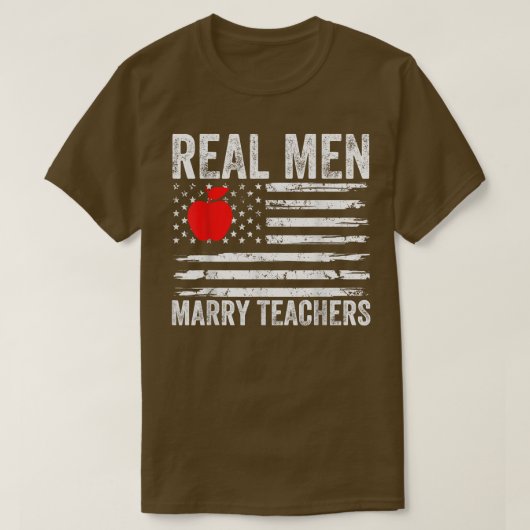 Mens Real Men Marry Teachers Funny Teachers Husban T-shirt (Design voorkant)