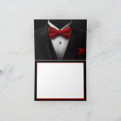 Mens Red Black Tuxedo Verjaardagsfeestje Bedankkaart (Binnen)