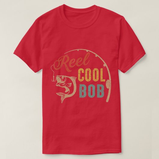 Mens Reel Cool BOB Fishing Shirts, Fun Fathers Day T-shirt (Design voorkant)