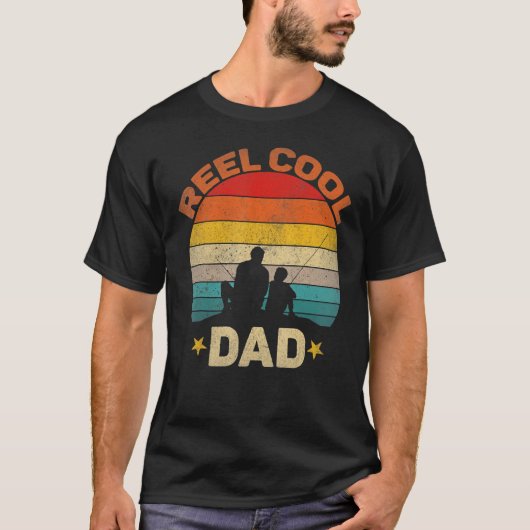 Mens Reel Cool Dad Daddy Father s Day Fishing Fish T-shirt (Voorkant)