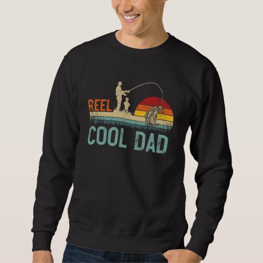 Mens Reel Cool Dad Fisherman Father's Day Funny Fi Trui (Voorkant)