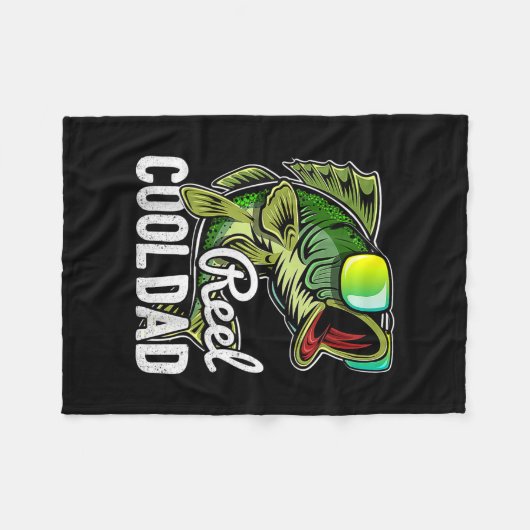 Mens Reel Cool Dad Fishing Sunglasses Funny Fleece Deken (Voorkant (Horizontaal))