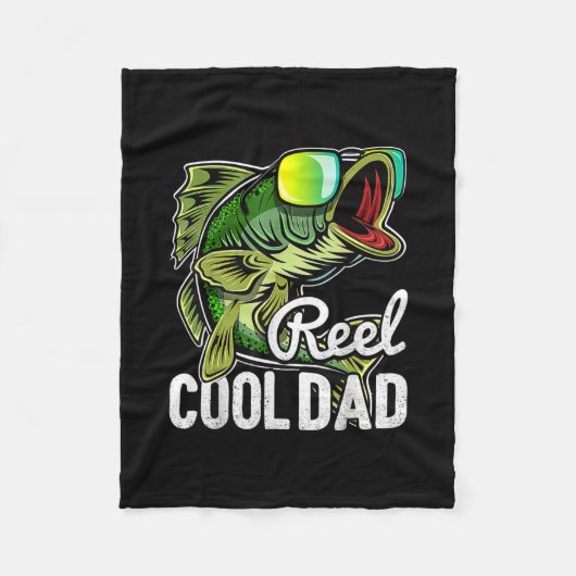 Mens Reel Cool Dad Fishing Sunglasses Funny Fleece Deken (Voorkant)