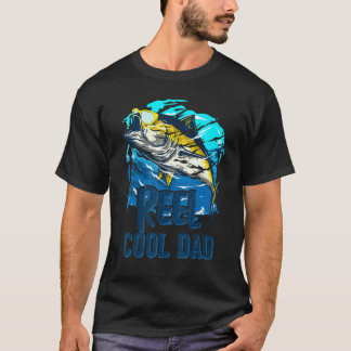Mens Reel Cool Dad Visbril Vaderdag T-shirt