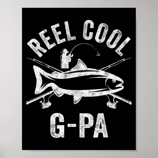 Mens Reel Cool G-pa Shirt Funny Fisherman Christma Poster (Voorkant)