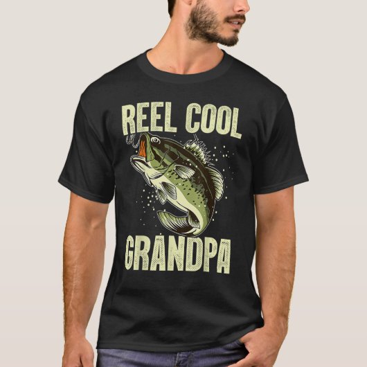 Mens Reel Cool Grandpa  Fathers Day Fishing For Da T-shirt (Voorkant)