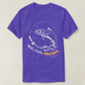 Mens Reel Cool Grandpa t  Salmon fishing Father's  T-shirt (Design voorkant)