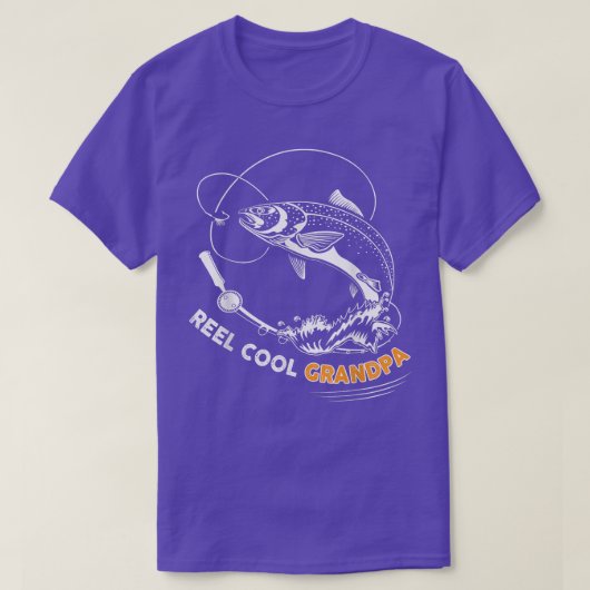 Mens Reel Cool Grandpa t  Salmon fishing Father's  T-shirt (Design voorkant)