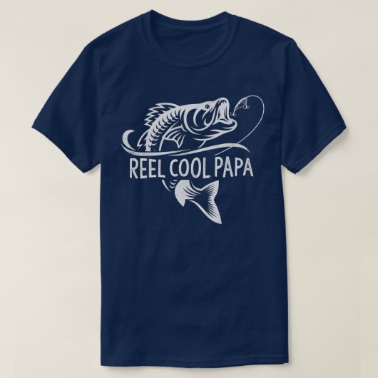 Mens Reel Cool Papa Fishing Dad Gifts Father's T-shirt (Design voorkant)