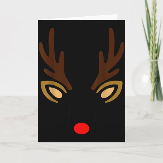 Mens Reindeer Face Gles Christmas Costume Pajama B Kaart (Voorkant)