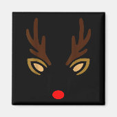 Mens Reindeer Face Gles Christmas Costume Pajama B Magneet (Voorkant)