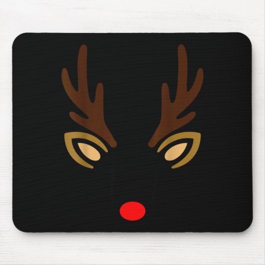 Mens Reindeer Face Gles Christmas Costume Pajama B Muismat (Voorkant)