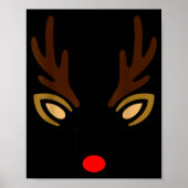 Mens Reindeer Face Gles Christmas Costume Pajama B Poster (Voorkant)
