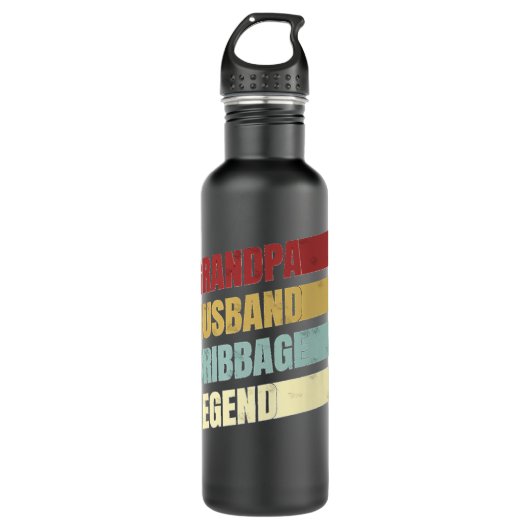 Mens Rero Cribbage Board Game Grandpa Husband Crib Waterfles (Voorkant)