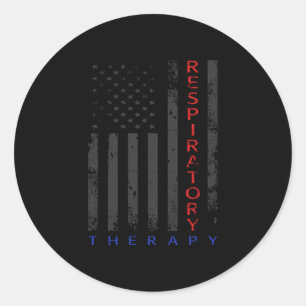 Mens respiratoire therapie - patriottische amerika ronde sticker