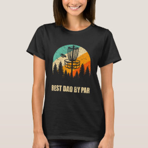 Mens Retro Disc Golf Best Dad Sunset Vintage Fris T-shirt