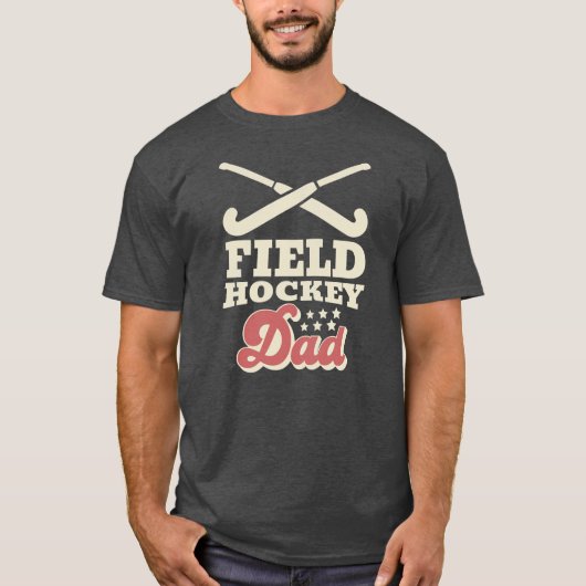Mens Retro Field Hockey Dad  T-shirt (Voorkant)