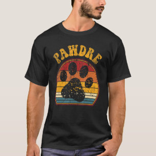 Mens Retro Hond Vader Kat Papa Pawdre Huisdier Paw T-shirt
