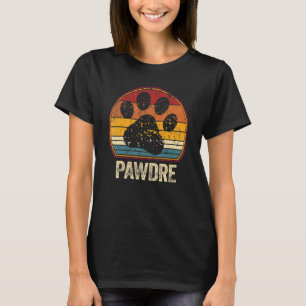 Mens Retro Hond Vader Kat Papa Pawdre Huisdier Paw T-shirt