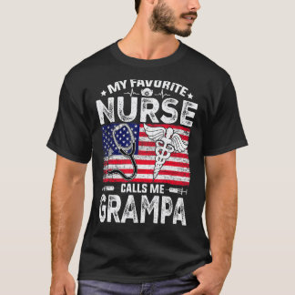 Mens Retro Mens Mijn Favoriete Verpleegster Noemt T-shirt