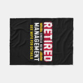 Men's Retro Retired Under New Management See Wife  Fleece Deken (Voorkant (Horizontaal))