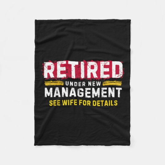 Men's Retro Retired Under New Management See Wife  Fleece Deken (Voorkant)
