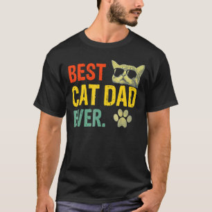 Mens Retro Vintage Beste Kat Vader Ooit  Kat Papa  T-shirt