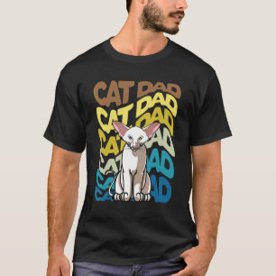 Mens Retro Vintage Kater Oosterse Korthaar Kater P T-shirt