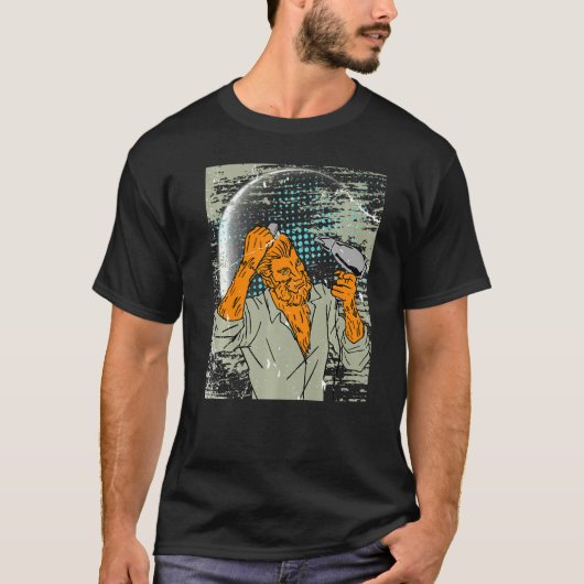 Mens Retro Wolf Outfit Halloween Werewolf T-shirt (Voorkant)