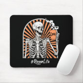 Mens Rigger Life Coffee Skeleton Exhausted Funny Muismat (Met muis)