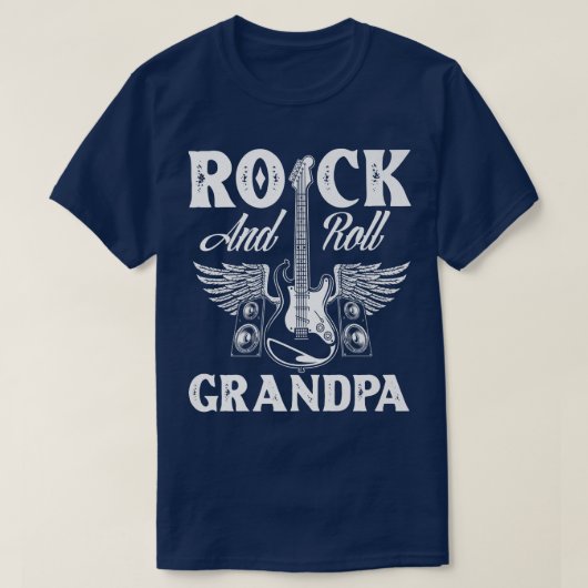 Mens Rock and Roll Grandpa Guitar Player Gift Gran T-shirt (Design voorkant)