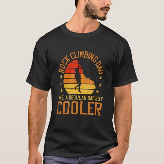 Mens Rock Climbing Dad Bouldering Rock Boulder Cli T-shirt (Voorkant)