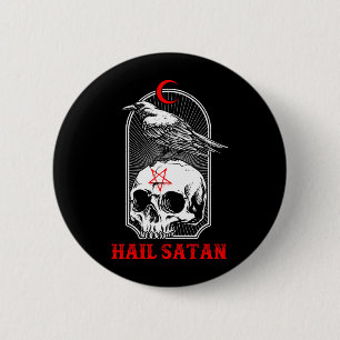 Mens Satan Satanisch Schedel Overheidsagentschapth Ronde Button 5,7 Cm