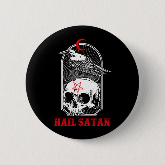 Mens Satan Satanisch Schedel Overheidsagentschapth Ronde Button 5,7 Cm (Voorkant)