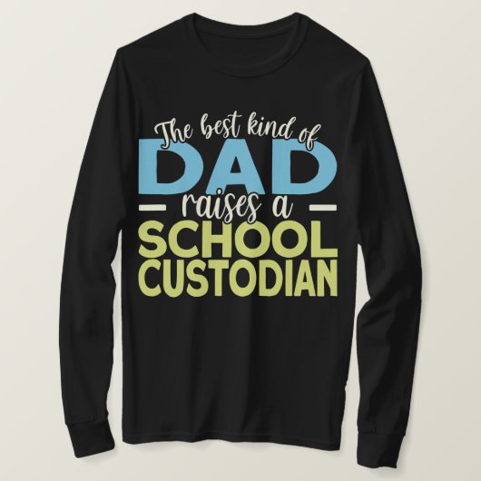 Mens School Custodian Dad Janitor  T-shirt (Design voorkant)