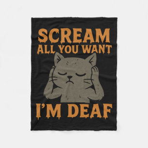 Mens Schreeuw Wil Dove Zwarte Kat Grappige Hallowe Fleece Deken