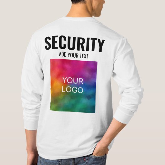 Mens Security Dubbelzijdige Template Modern T-shirt (Achterkant)