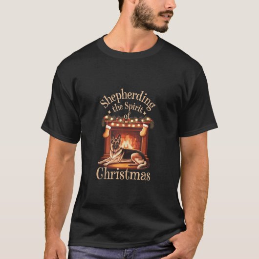 Mens Shepherding Spirit German Shepherd Christmas  T-shirt (Voorkant)