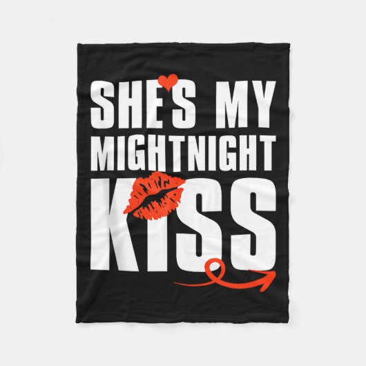 Mens She's My Midnight Kiss Happy New Year Matchin Fleece Deken (Voorkant)