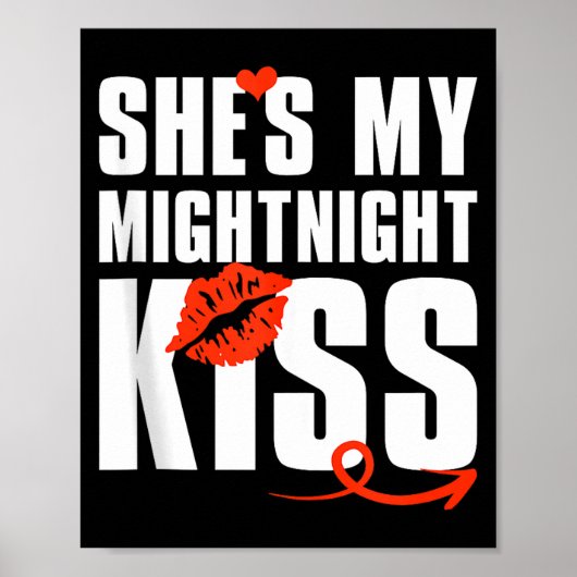 Mens She's My Midnight Kiss Happy New Year Matchin Poster (Voorkant)