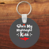 Mens She's My Midnight Kiss Happy New Year Matchin Sleutelhanger (Voorkant)