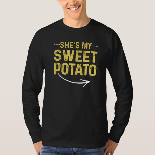Mens She's My Sweet Potato I Yam  Matching Couple  T-shirt (Voorkant)